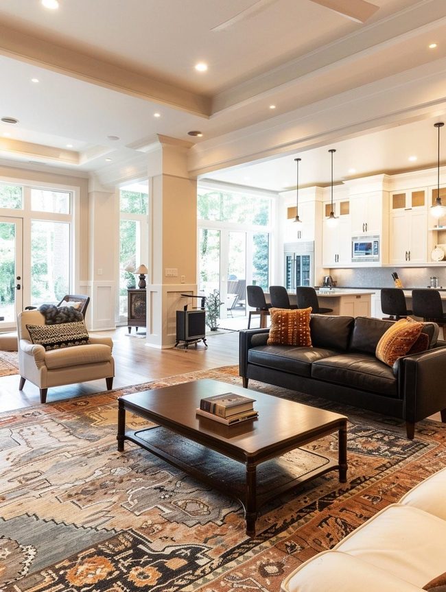 Open Room Zoning Through Furniture