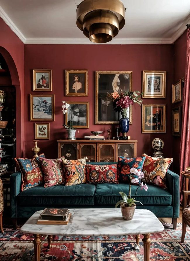 Deep Jewel Tones Gallery Walls