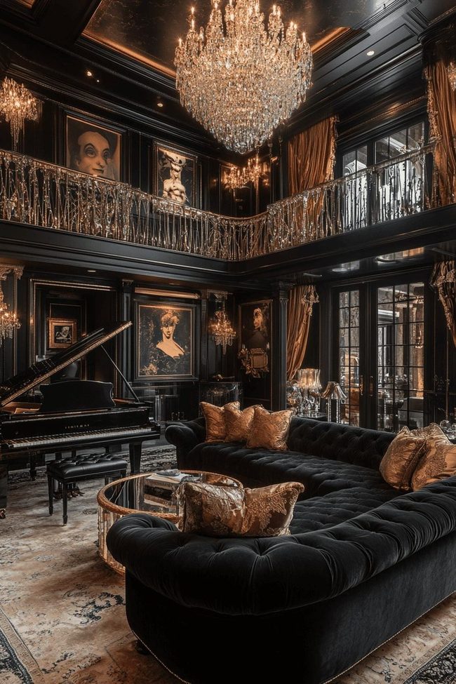 Hollywood Gold Velvet Lounge