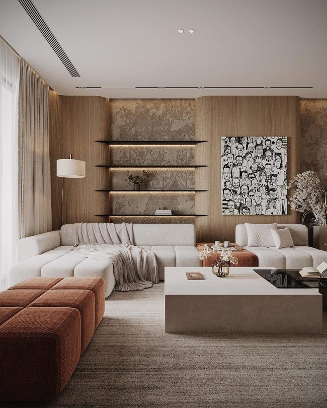 Terracotta Warmth, Neutral Canvas