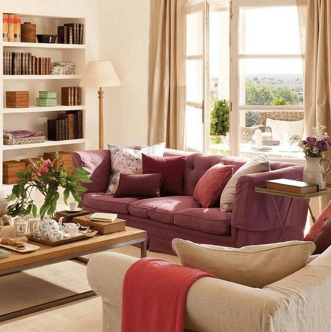 Beige Walls, Purple Accents