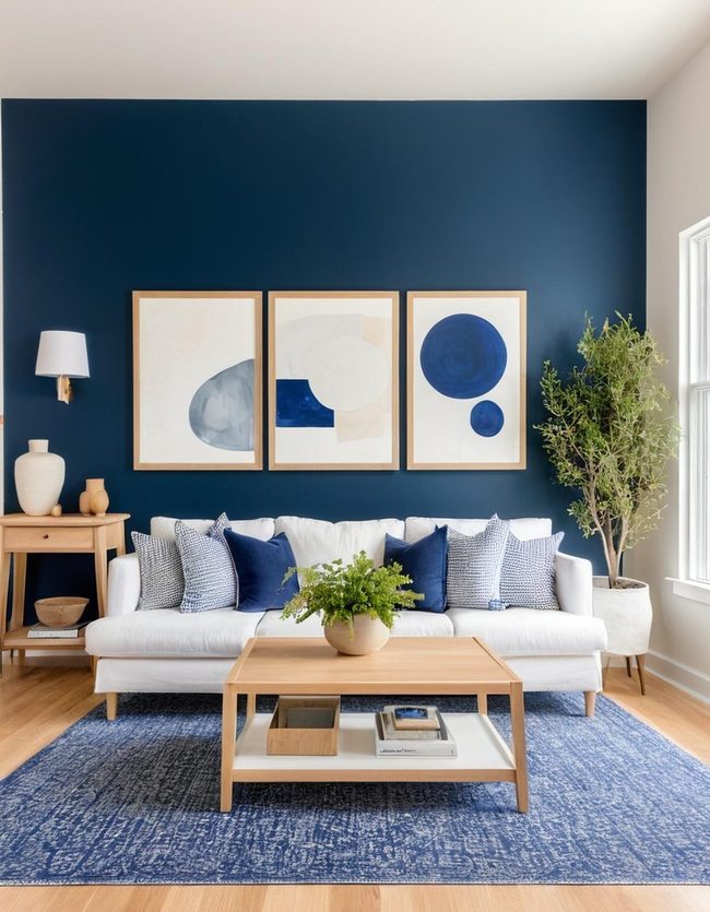 Deep Blue Accent Wall