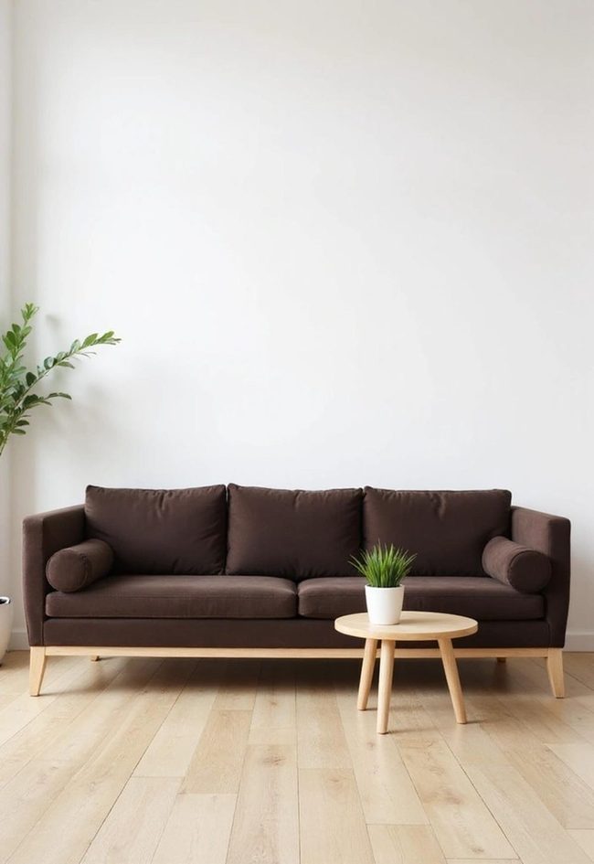 Dark Brown Couch Clean Simplicity