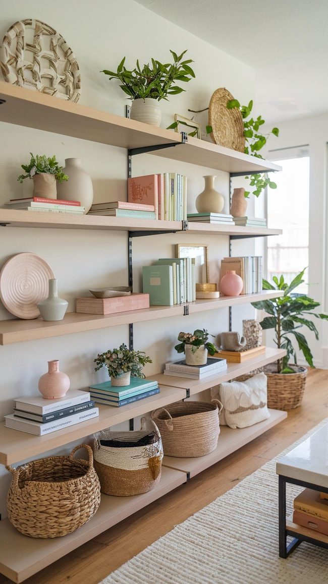 Pastel Books With Layered Natural Textures