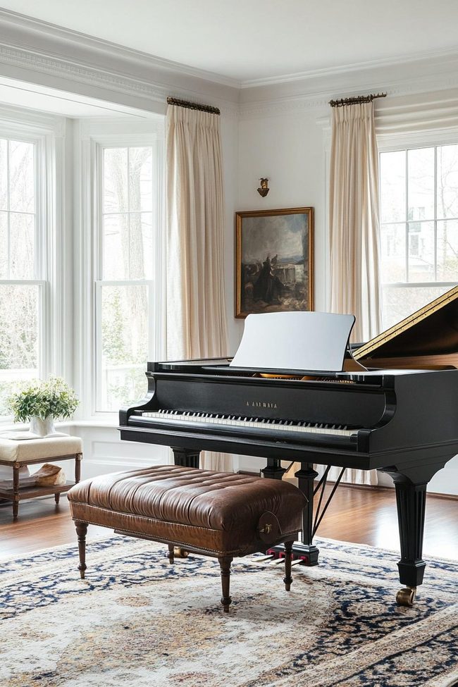 Grand Piano Meets Mixed Period Furniture
