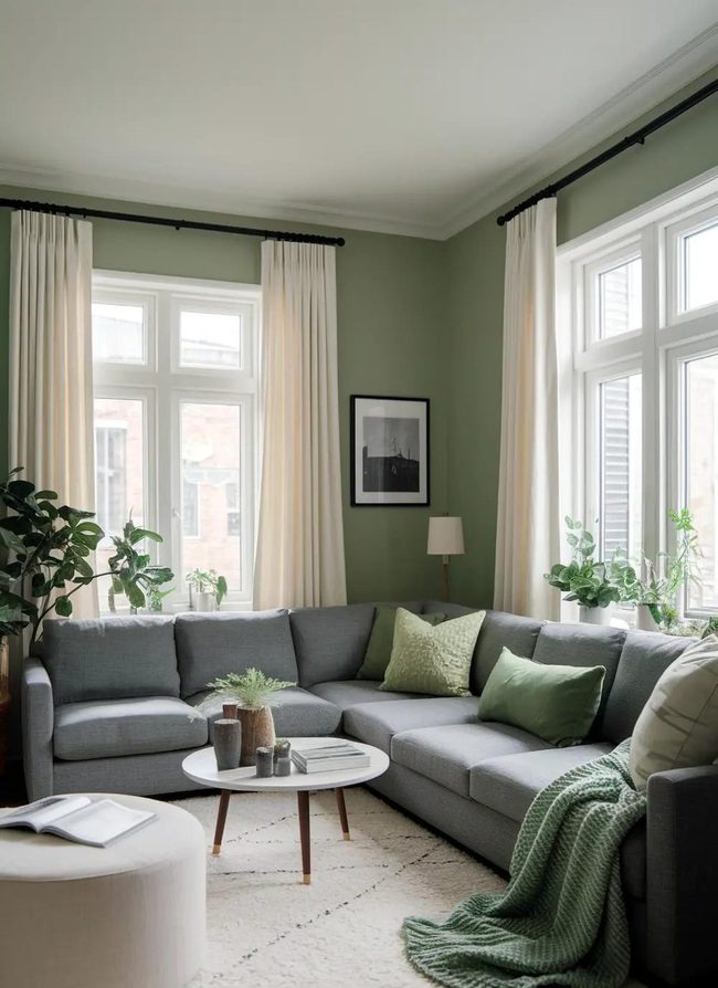 Pale Gray and Sage Green
