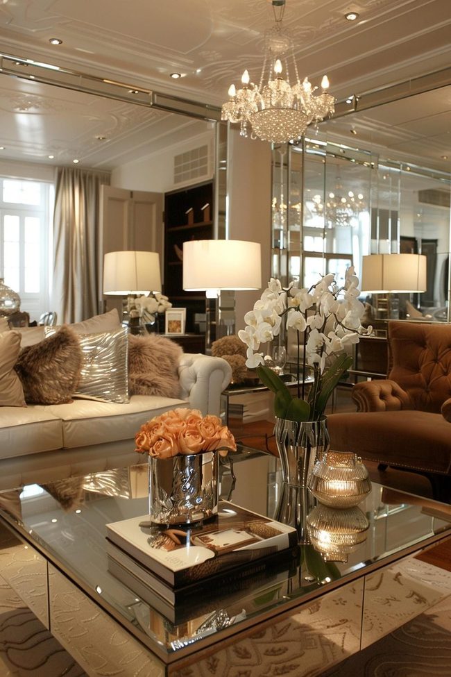 Silver Reflection Furniture Brightens Rooms