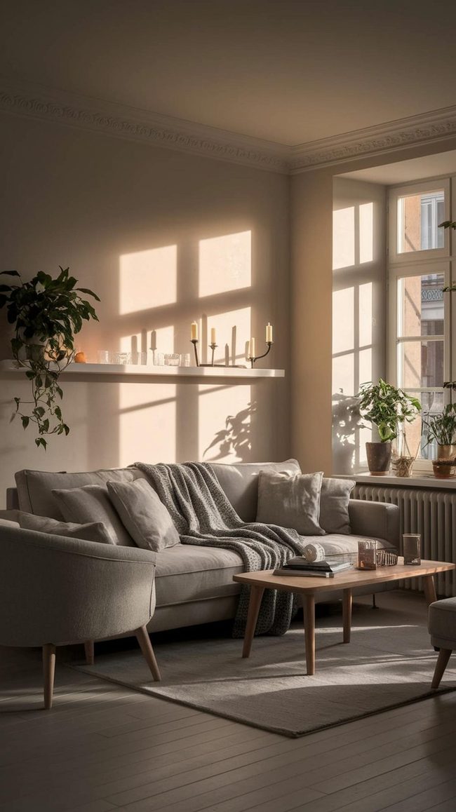 Black Accents Against Cream Walls