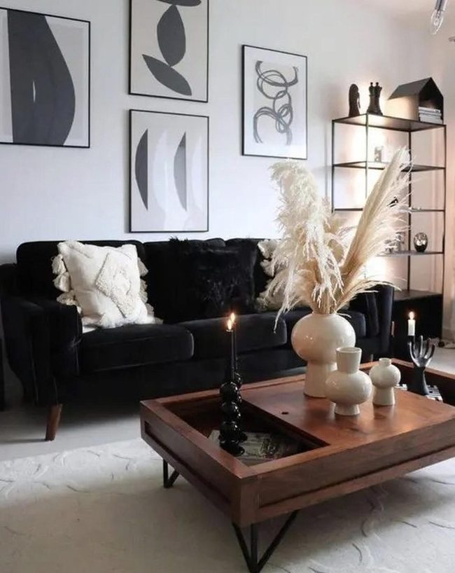 Black And Neutral Living Simplicity
