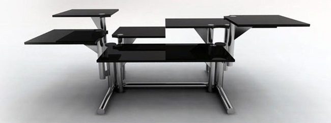 Black Glass Modern Coffee Table