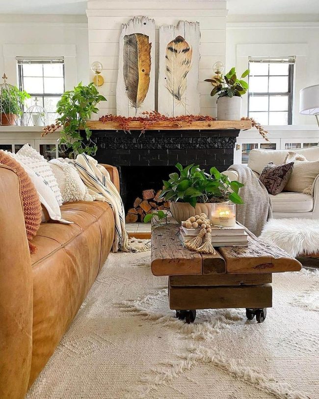 Giant Feathers Over Black Brick