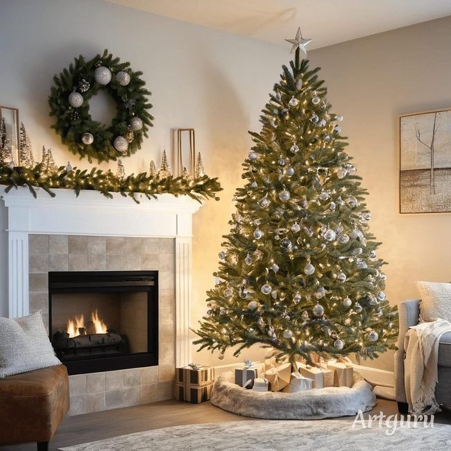 Glittering Glass Ornaments Frame Centerpiece