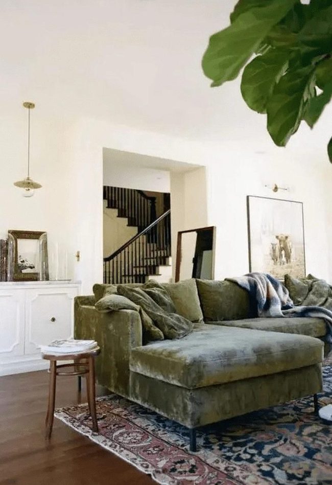Green Velvet Living Room Luxury