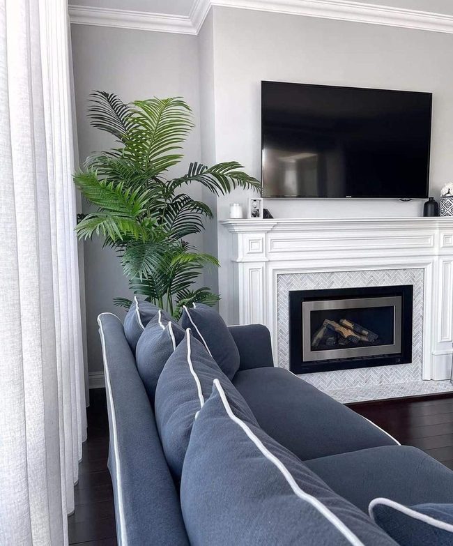 Blue Upholstered Sofa With Nautical Flair