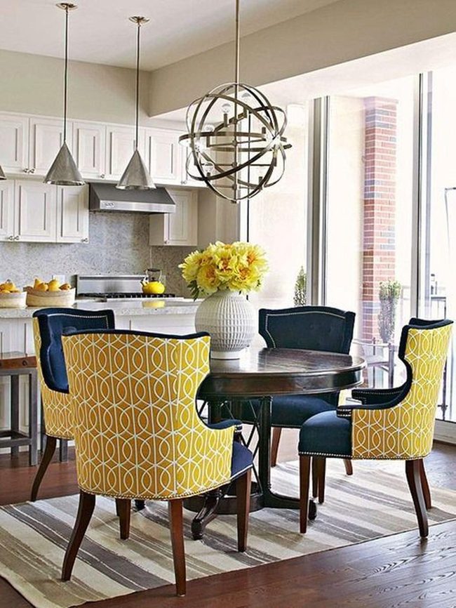 Yellow And Navy Seating Statement