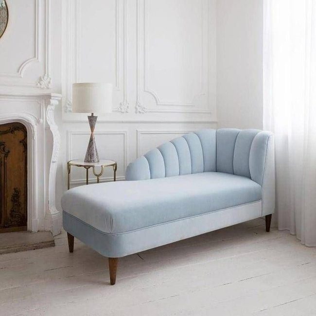 Sky-Blue Curved Comfort Chair