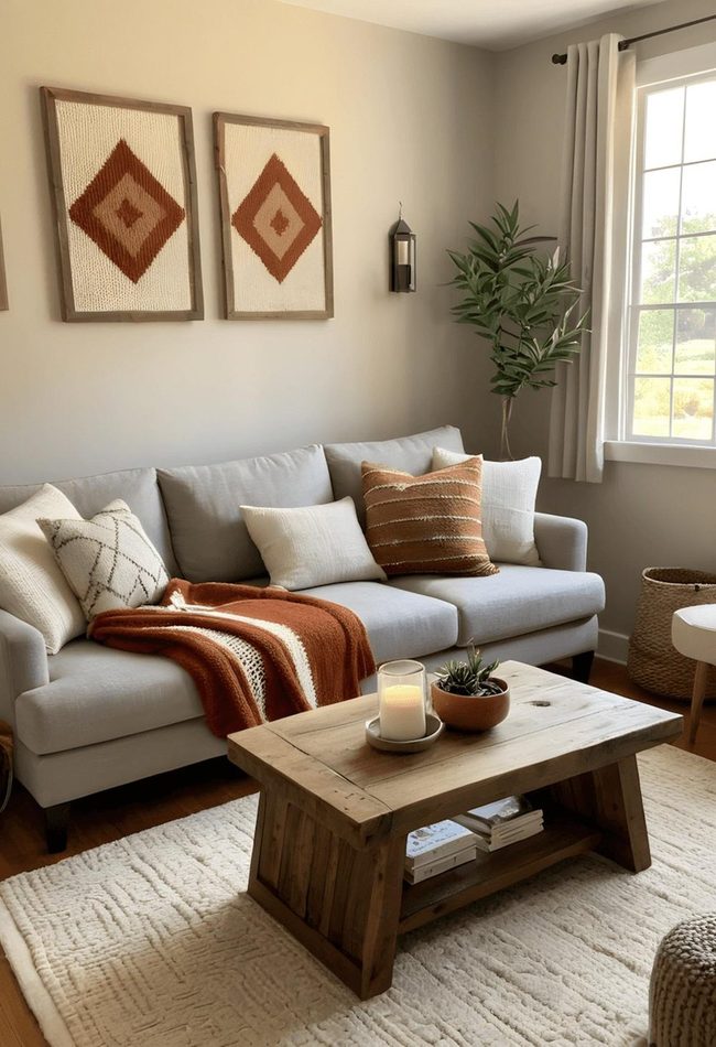 Burnt Orange Accents Transform Neutral Spaces
