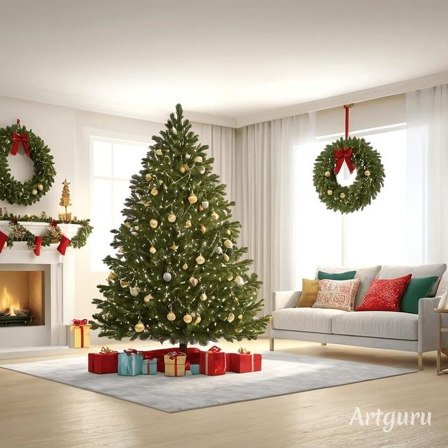 Glittering Glass Ornaments Christmas Tree