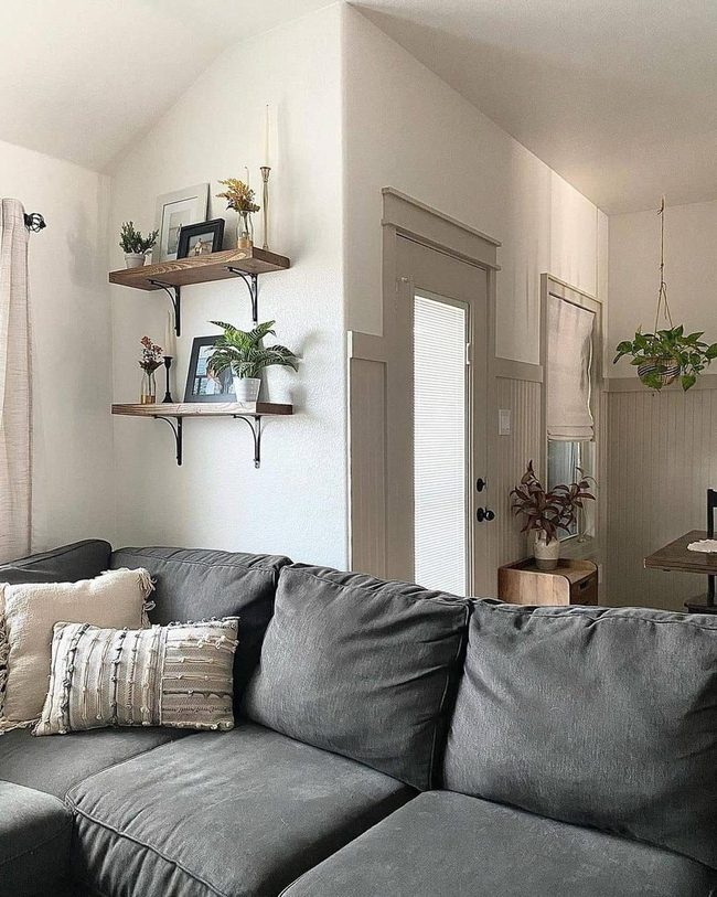 Warm Gray Sectional With Natural Layers