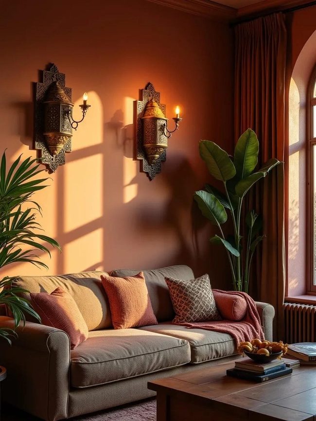 Brass Wall Sconces Illuminate Gallery Walls