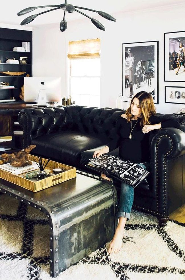 Black Leather Anchors Industrial Warmth