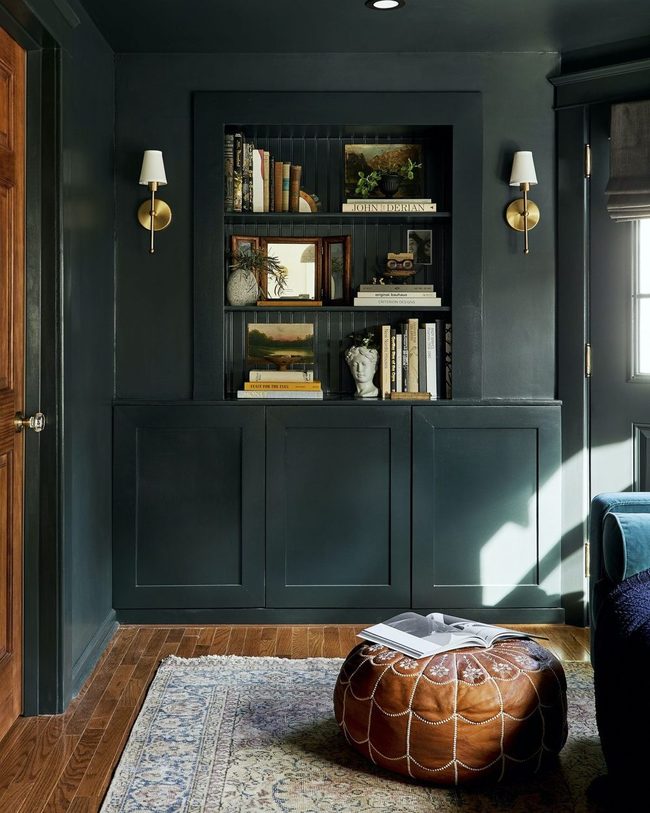 Dark Walls With Living Greenery
