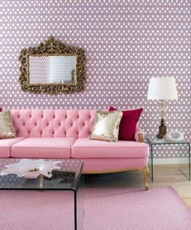 Blush Couch Gold Legs Glamorous