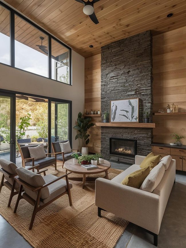 Wood, Stone, Green Living Space