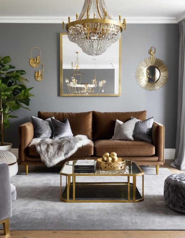 Brown Leather Meets Chromelic Elegance