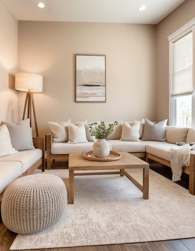 Neutral Beige Backdrop Stays Timeless