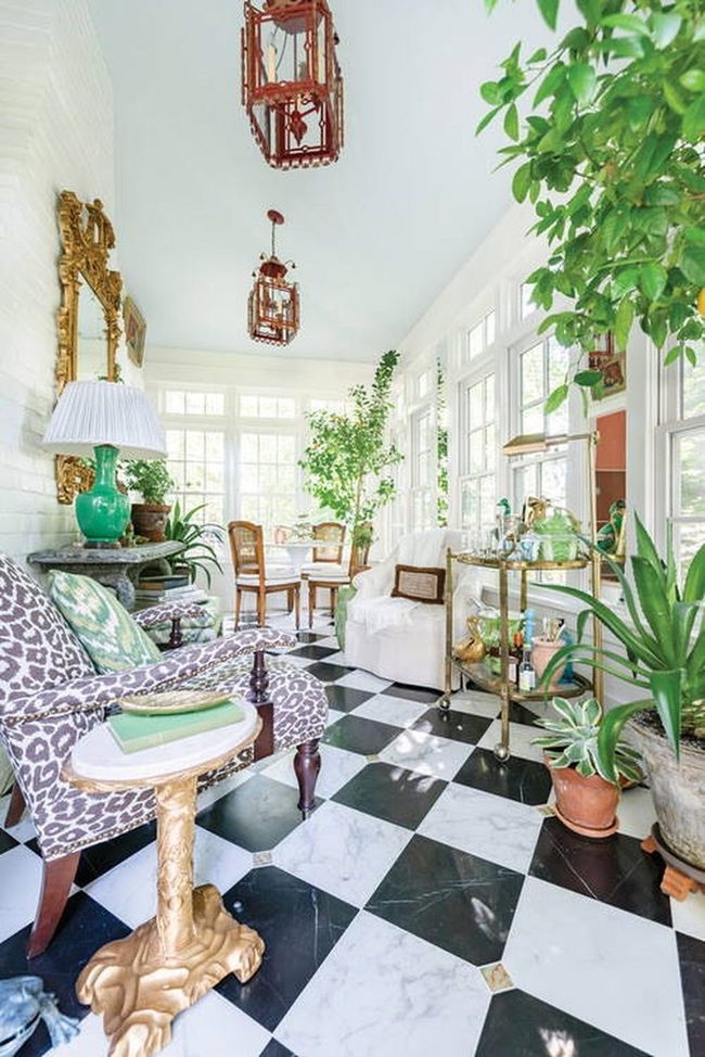 Leafy Green Living Rooms
