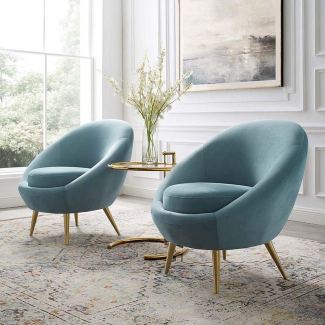 Blue Upholstered Chairs Command Attention