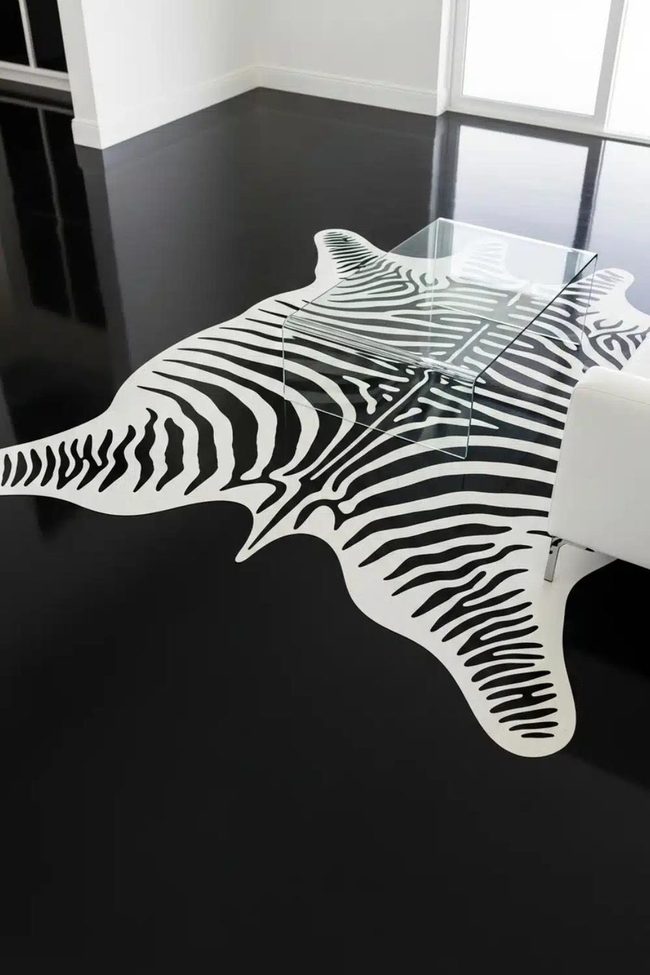 Black And White Striped Floor