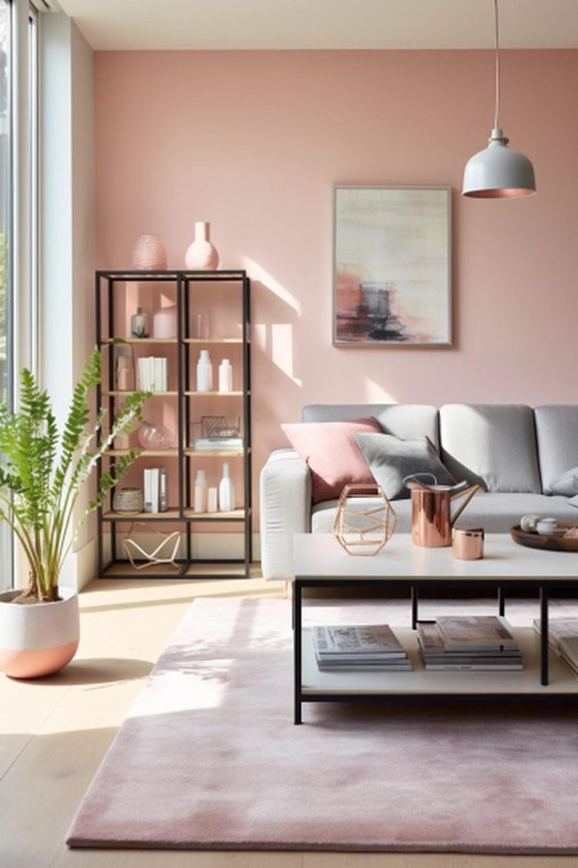 Pink Walls Steel Industrial Shelving