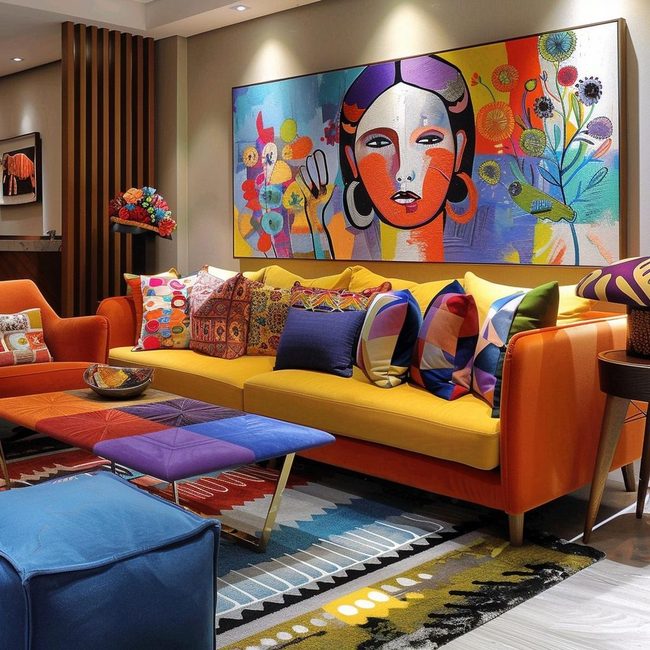 Jewel Tone Velvet Living Room
