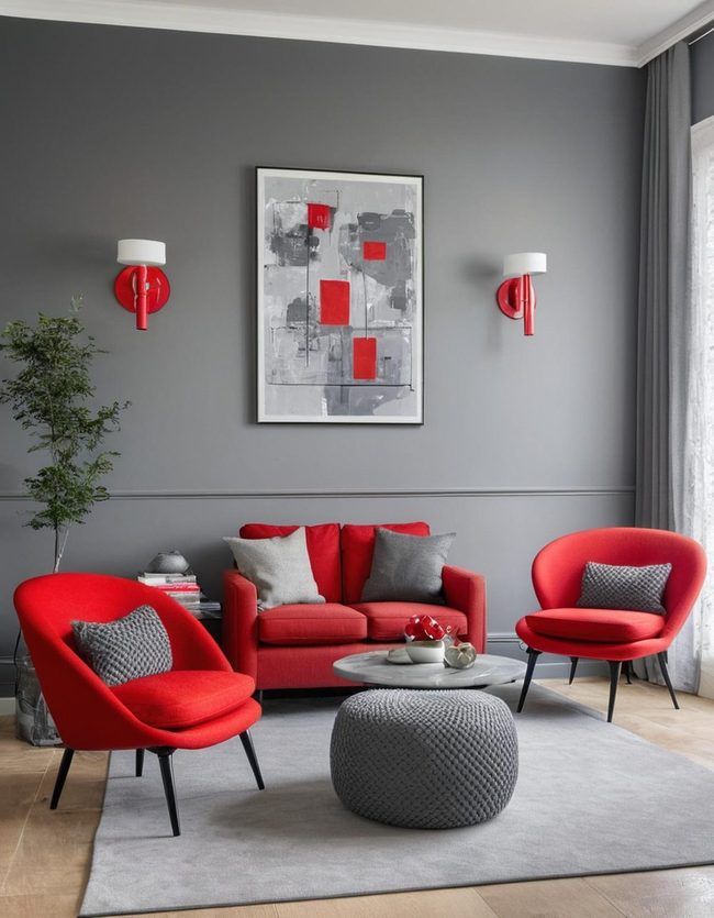 Gray and Red Electric Statement