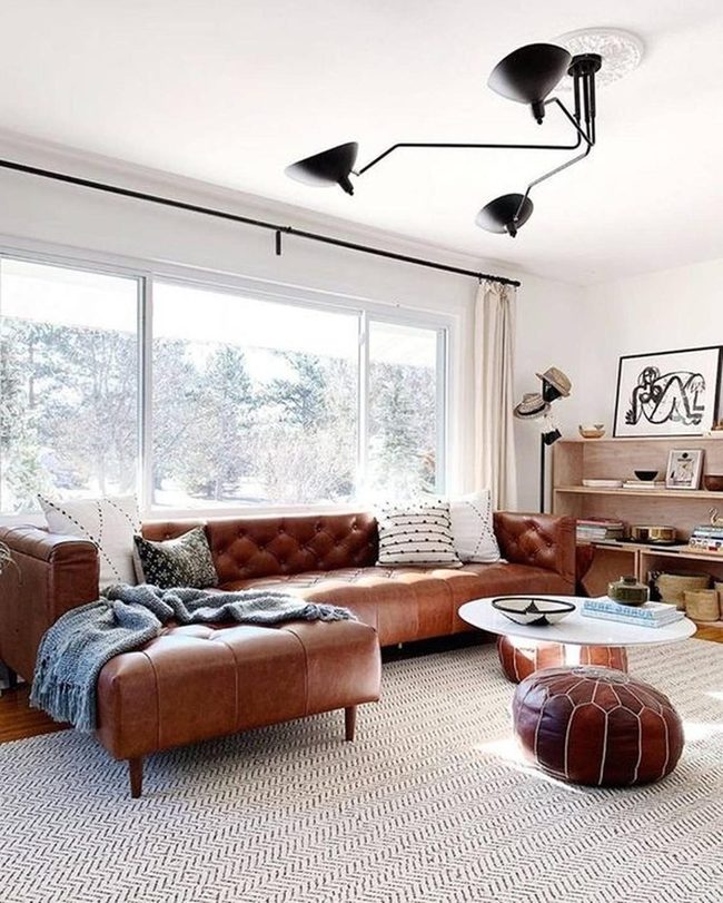Leather And Light Living Space