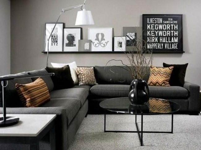 Black Glass Anchor Gray Living Room