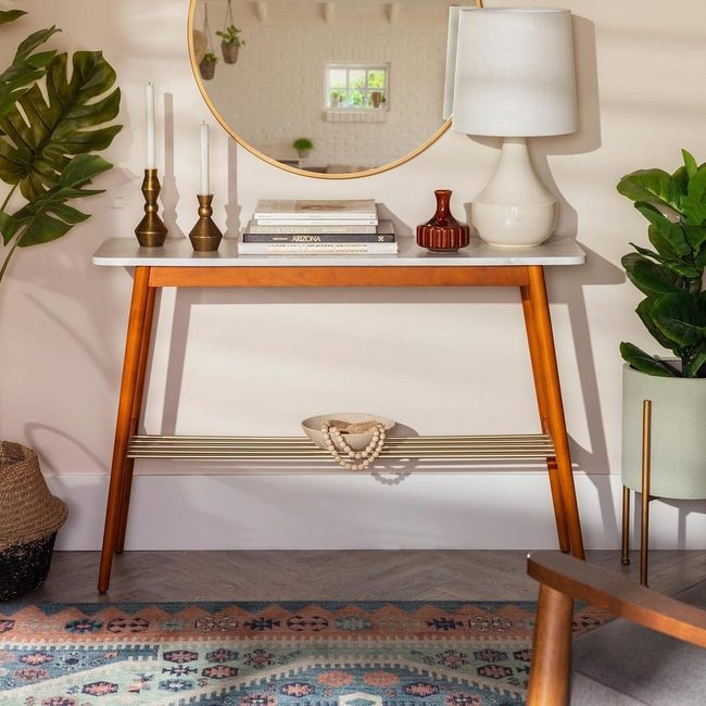Marble Entry With Brass Accents