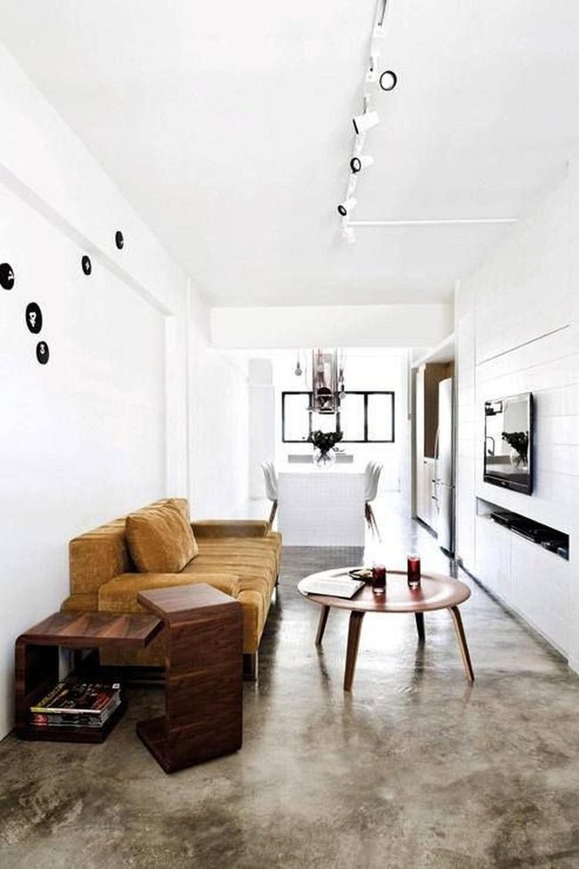Mustard Yellow Sofa Minimalist Space