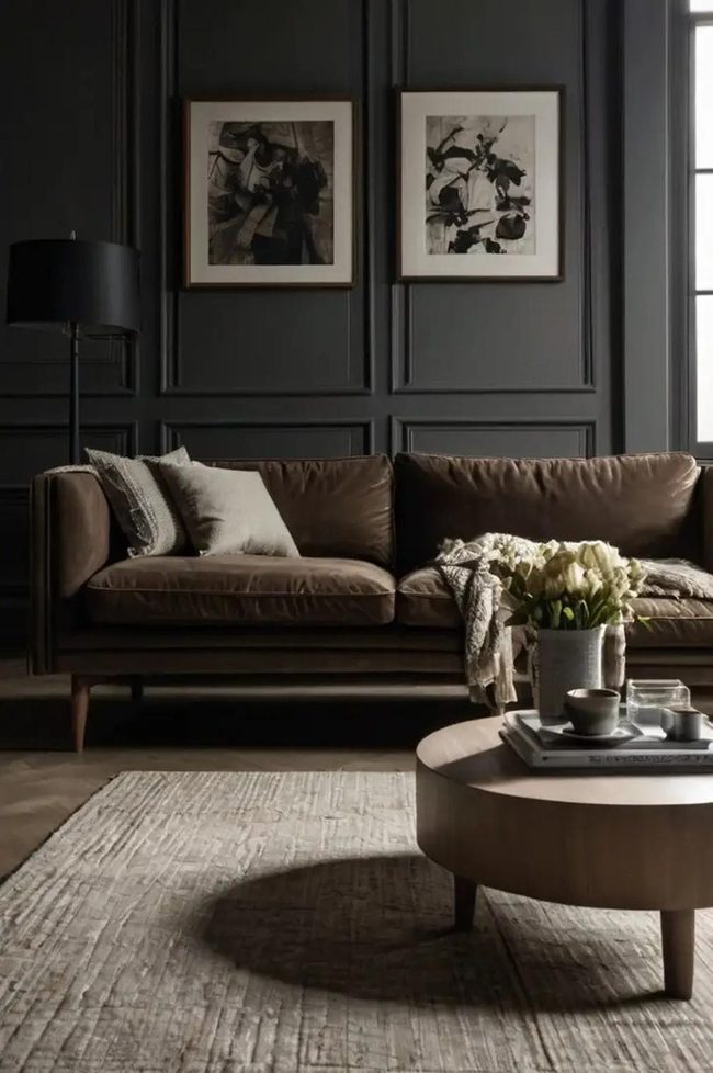 Dark Brown Couch Neutral Foundation
