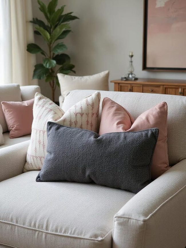 Two-Pillow Velvet And Linen Combo