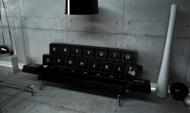 Black Keyboard Couch Industrial Living