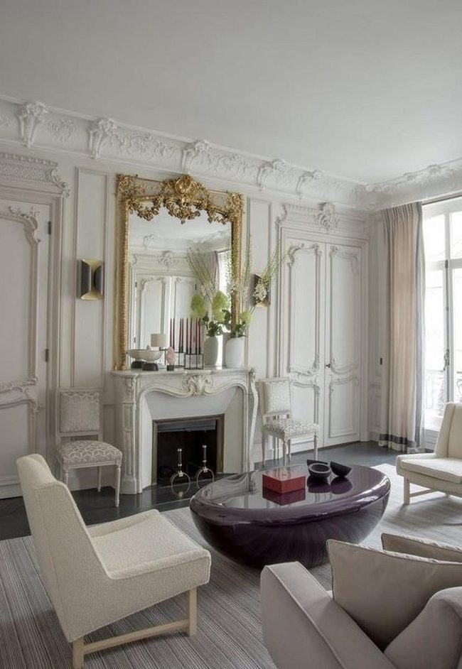 Purple Coffee Table Meets Gold Mirrors