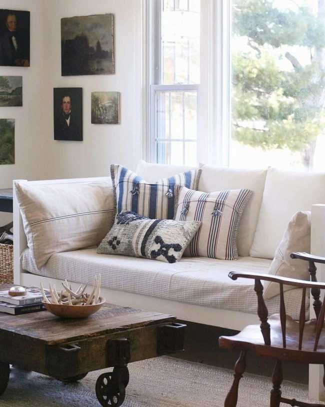 Sunlit Room With Coastal Stripes