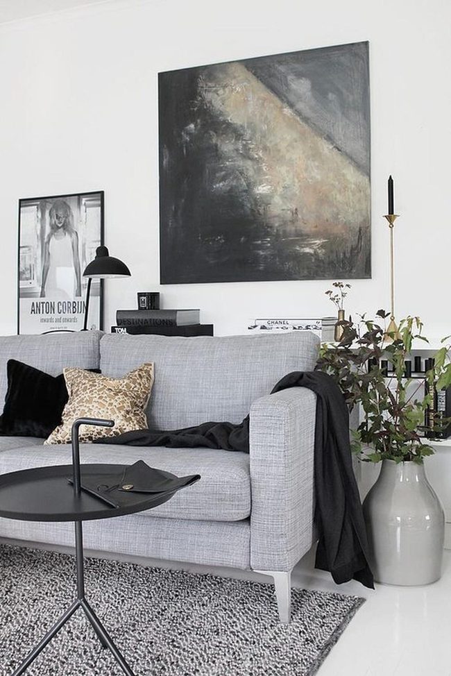 Gray Sofa With Leopard Print Drama