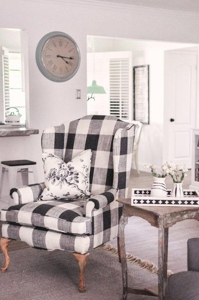 Checked Chairs Meet Floral Accents