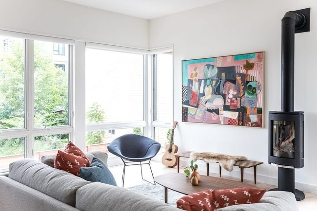 Exposed Metal Fireplace Statement