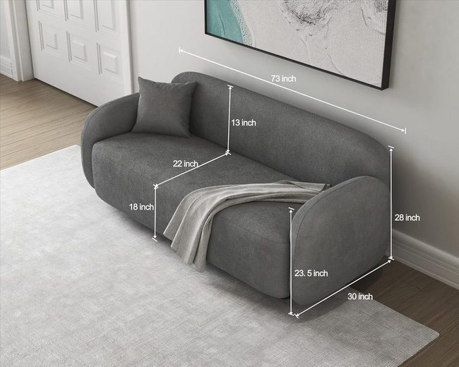 Dark Grey Sofa Contemporary Comfort