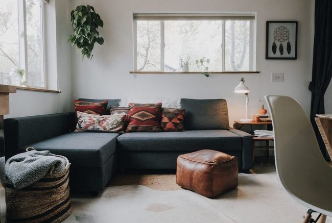 Light Brown Leather Multipurpose Poufs